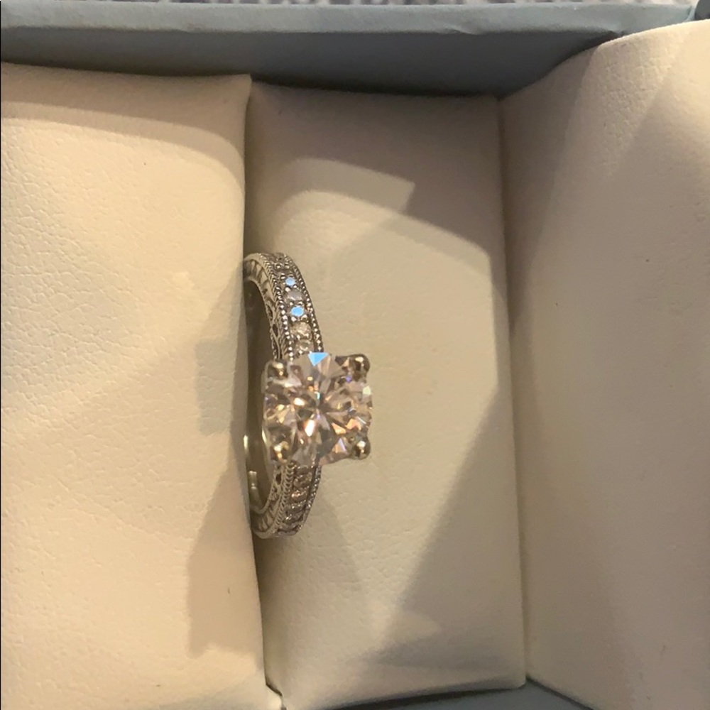 Charles & Colvard 2 Kt White Gold engagement Ring